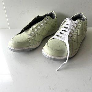 Marc Jacobs Quilted Leather Sneakers - Sage / Seafoam Green - Men’s UK 9 / US 10